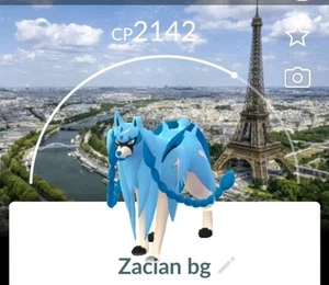 Pokemon Go/SHINY ZACIAN Con FONDO PARÍS/TARJETA DE UBICACIÓN - Imagen 1 de 1
