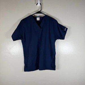 Authentic Cherokee Workwear Scrub Top Navy V Neck Extra Small Medical - Picture 1 of 3