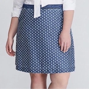 Lane Bryant Womens Size 16 Denim A Line Skirt Distressed Detail Lined Pockets - Picture 1 of 9