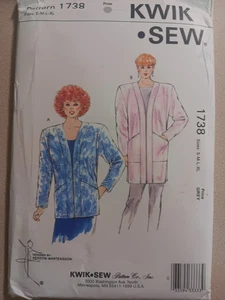Vintage 1980s Kwik Sew 1738 Misses Jacket Blazer Extended Shoulder Size S M L XL - Picture 1 of 2
