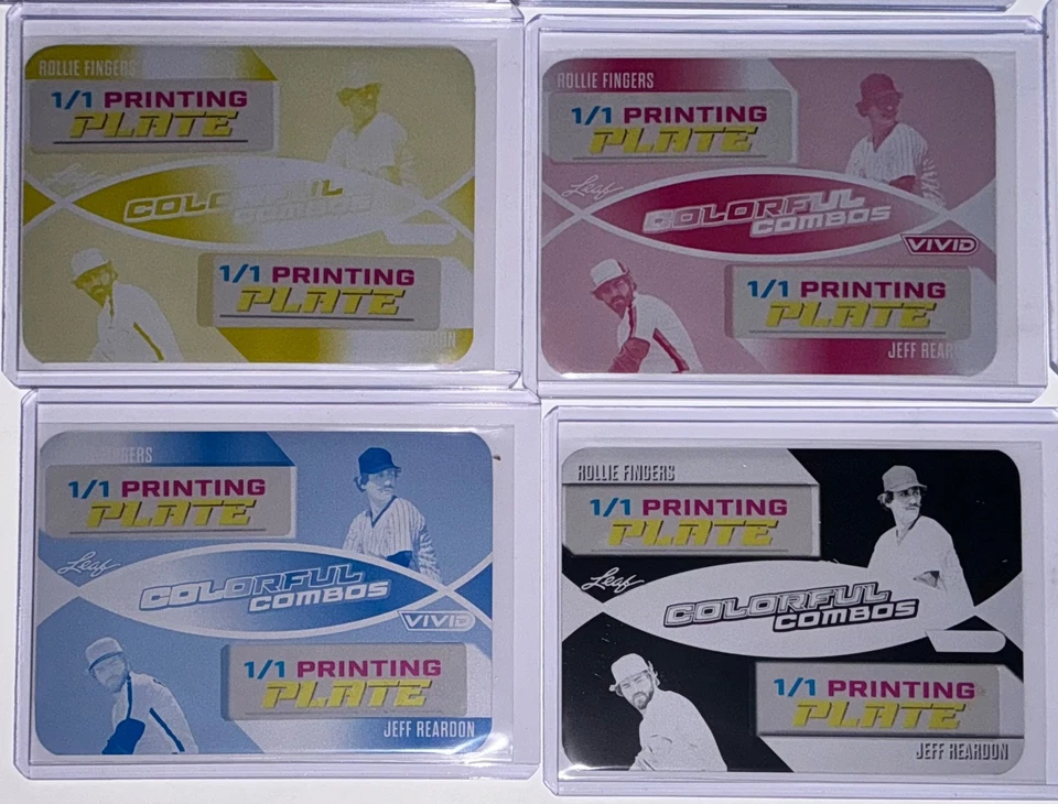 Juego de 1/1 placa de impresión de dedos de rollie de béisbol Leaf Vivid 2025 Jeff Reardon Foto 1 de 1