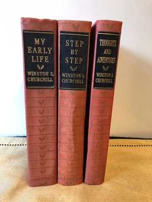 3x Winston Churchill Hardback Books 1948 Early Life/Step By Step/Thoughts Odhams - Image 1 of 4