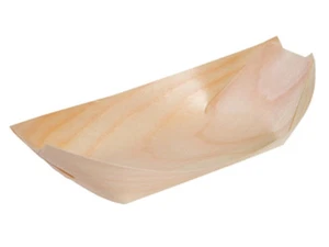 100 Holz Schiffchen Fingerfood Schalen Holzschalen 13x8 cm (66613) - Bild 1 von 1