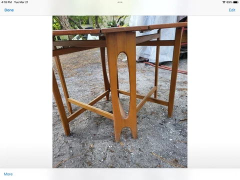 Vintage teak mid century folding gate leg dining table 1970s￼ Cover