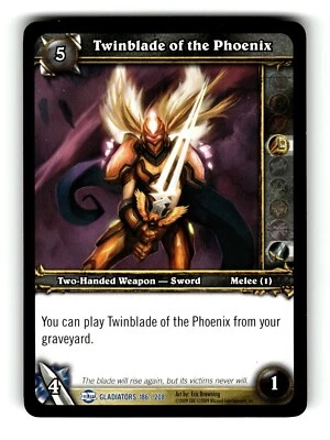 World of Warcraft TCG Blood of Gladiators Trading Card Twinblade of the P #186 R - Image 1 of 4