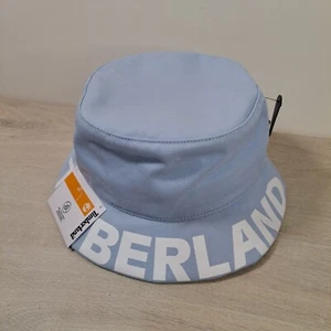 Timberland Light Baby Blue Bucket Hat Logo Spell Out 100% Cotton Mens L/XL New - Picture 1 of 8