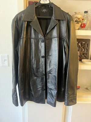 BCBG Maxazria Black Faux Leather Jacket Size Large - Image 1 of 2