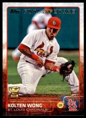 2015 Topps Series 2 Kolten Wong #588 St. Louis Cardinals - Imagem 1 de 2