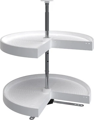 Rev-A-Shelf LD-2942-24-11-1 24 Inch Polymer Pie Cut 2 Shelf Lazy Susan, White - Image 1 of 4