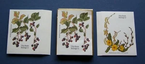 Vintage 1980s Antioch brand gummed bookplates. 46 floral (2 designs) in box - Imagen 1 de 1