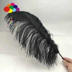 Großhandel 5 Stck. schöne natürliche schwarze Straußenfeder 20-22 Zoll/50-55cm Dekor - Bild 1 von 9