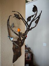 26" Tall Large  Heavy Cast Iron Nature  Tree Branch  Wall Bird Forest  hanger