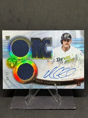 Nick Ciuffo 2019 Topps Triple Threads Rookie Auto Relic /99 #RFPAR-NC Devil Rays - Image 1 of 2