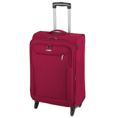 Bordgepäck Trolley, Leichter 4 Rollen Koffer 55cm Stoff Weichgepäck Rot Bowatex - Bild 1 von 3