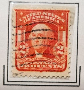 RARE Antique USED 1902 Series United States Red Washington 2 Cent Stamp - Picture 1 of 2