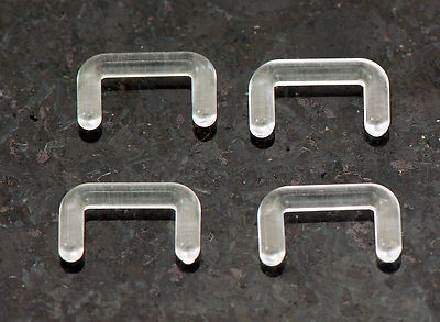 4 Pc 14g All Clear Acrylic Nose Septum Clicker Retainers Hide Piercing Foto 1 de 3