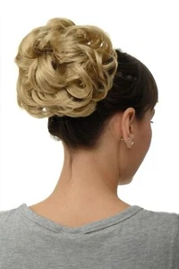 Hair Piece Hair Rose Bun Bushy Volume Braid Light Ash Blond Blonde Q840-22 - Picture 1 of 4