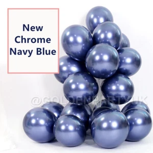 New Chrome Navy Blue Balloons 10" 1st Birthday Party Baby Shower Wedding Decor - Picture 1 of 5