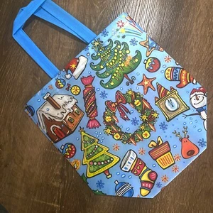 Reuseable Christmas Gift Bags, Durable, Cloth Handles, 12"w x 10" H x 7"deep - Picture 1 of 9