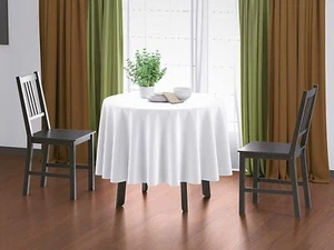 Plain Solid Cotton 4 Seater Round Table Cover Machine Washable 60X 60" US - Picture 1 of 15