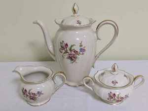 Rosenthal Viktoria Porcelain Coffee Pot, Creamer, Sugar Set Made in Germany - Picture 1 of 17