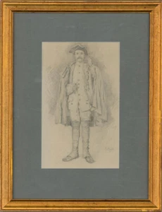 Early 20th Century Graphite Drawing - The Injured Soldier - Picture 1 of 4