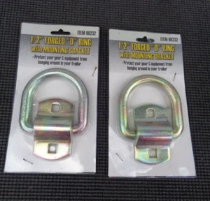 2 - Forged D-Ring 1/2" Diameter Tie Down Rings 10,000 Lbs Capacity - Picture 1 of 4