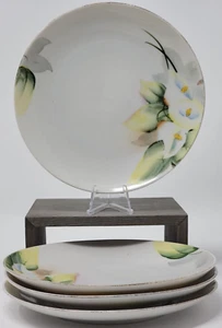 Platos de ensalada vintage de tulipanes florales pintados a mano blancos nipón de 6,5" (4) - Imagen 1 de 4