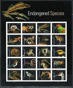 Mint US Endangered Species Pane of 20 Forever Stamps Scott# 5799 (MNH) - Picture 1 of 1