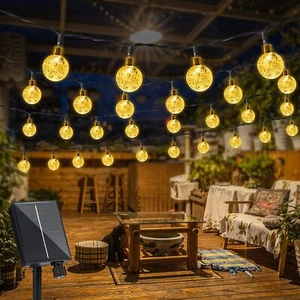 Solar String Lights 30 Led 20 Feet Bigger Crystal Globe Halloween Christmas Deco - Picture 1 of 42