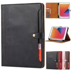 For Apple iPad Shockproof Leather Stand Card Slots Case Cover With Pencil Holder - Picture 1 of 33