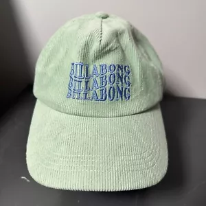Billabong Corduroy Cap Hat Adult One Size Green Embroidered Y2K Skater Surf - Picture 1 of 9