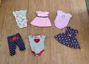 6 X Baby Girl Spring/Summer Clothes Sz. 0 - 3 Months - Picture 1 of 14