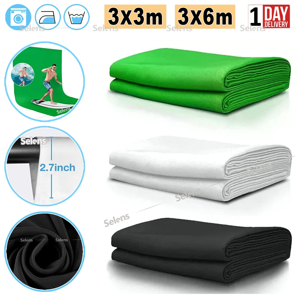 10FT 20FT Muslin Photo Backdrop Screen Photography Cotton Background Studio - Image 1 of 4