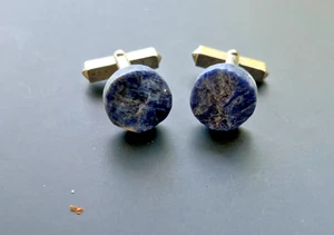 Vintage Manschettenknöpfe mit Edelstein / Halbedelstein ? (B) - Bild 1 von 2