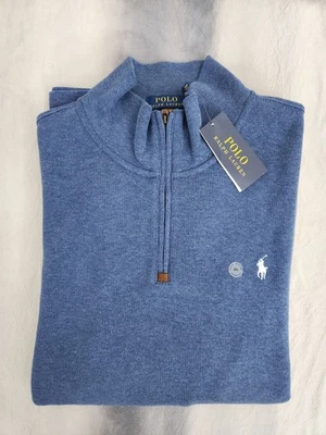 Polo Ralph Lauren Cuarto Cremallera Azul Brezo Pullover Suéter Para Hombre Talla 2XL Nuevo Foto 1 de 4