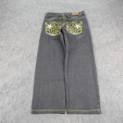 Vintage DMAX Jeans Mens 36x32 Denim Baggy Yellow Embroidered Contrast Stitch Y2K - Image 1 of 4