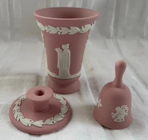 Wedgwood Pink Jasperware - 3 Miniature Pieces - Picture 1 of 7