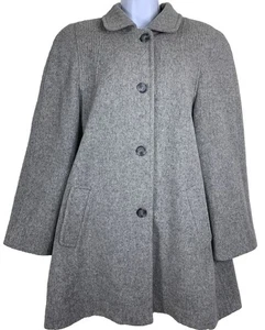 London Fog Women's Size 12 Gray Wool Blend Coat USA Pockets Lined Vintage Mid - Picture 1 of 11