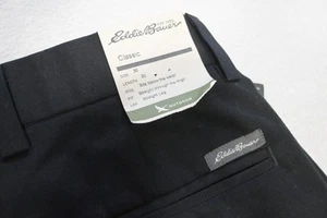 Eddie Bauer Khaki Chino Pants Classic Straight Leg Black Mens Sz 30 x 30 NWT - Picture 1 of 10