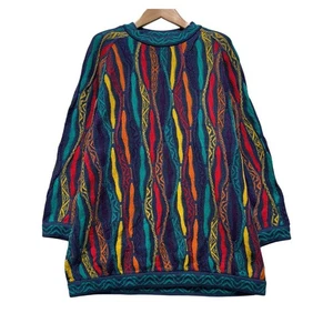 Coogi 3D Knit Sweater Men M Made Australia Cotton Vintage Streetwear - Picture 1 of 10