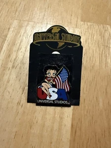 VINTAGE, UNIVERSAL STUDIOS, "BETTY BOOP USA," Lapel Pin (1.25") New, Orig. Card  - Picture 1 of 2