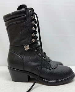 DOUBLE H Western Schnürstiefel Arbeitsstiefel schwarz Cowboy Kiltie Damen 7,5 M - Bild 1 von 8