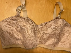 Beauty by Jeunique 40G J3190 Beige Lace full figure vintage wirefre Bra - Picture 1 of 6
