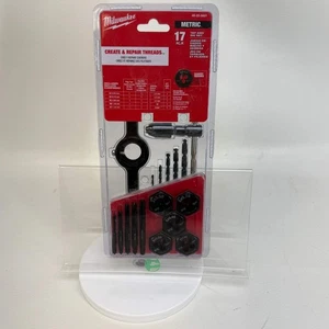 Neu Milwaukee 17-teiliges metrisches Gewindebohrer- und Schneideisen-Set kohlenstoffreicher Stahl 49-22-5601 - Bild 1 von 5