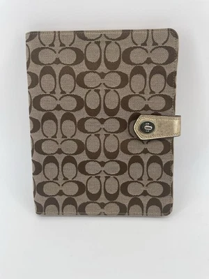 COACH Signature Brown I Pad/ Tablet Case Cover Canvas Leather Career 8x10”  - Image 1 of 4
