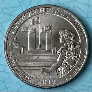 2019 AMERICAN MEMORIAL PARK QUARTER DOUBLING/DIE-Crack &Chip - Picture 1 of 16