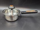 Vtg Copper Lux 1 Quart Sauce Pan / Pot Stainless Steel and Copper Bottom-NICE!