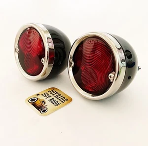 1955-59 Chevy Truck Tail Lights - Black S/S- Hot Rod- Custom- Truck-1 Pair - Picture 1 of 5