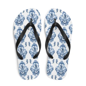 Blue Baroque Flip-Flops - Picture 1 of 22
